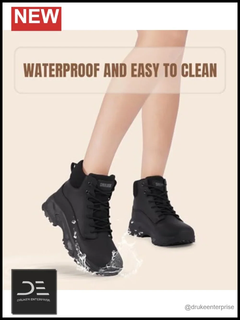 Non Slip Work Boots Women Slip Resistant Waterproof Faux Leather Ankle Boots
